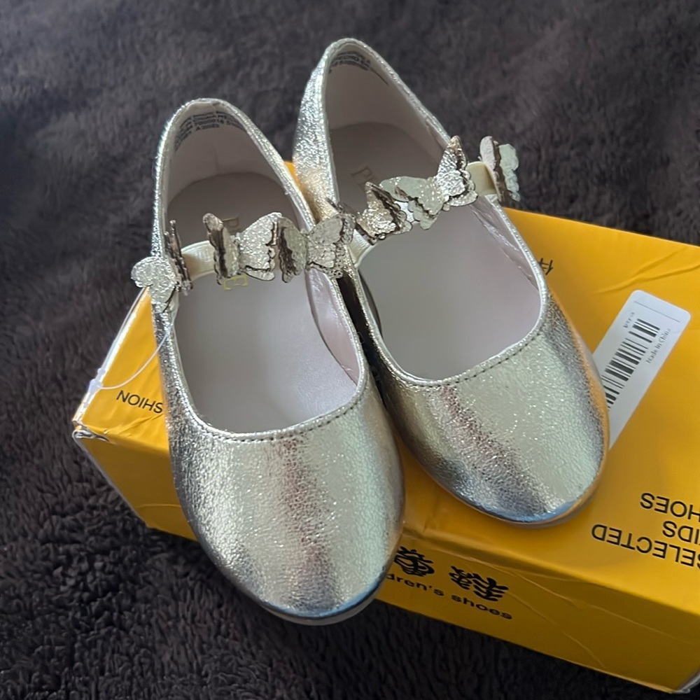 CHILDRENS PLACE golden ballet flats